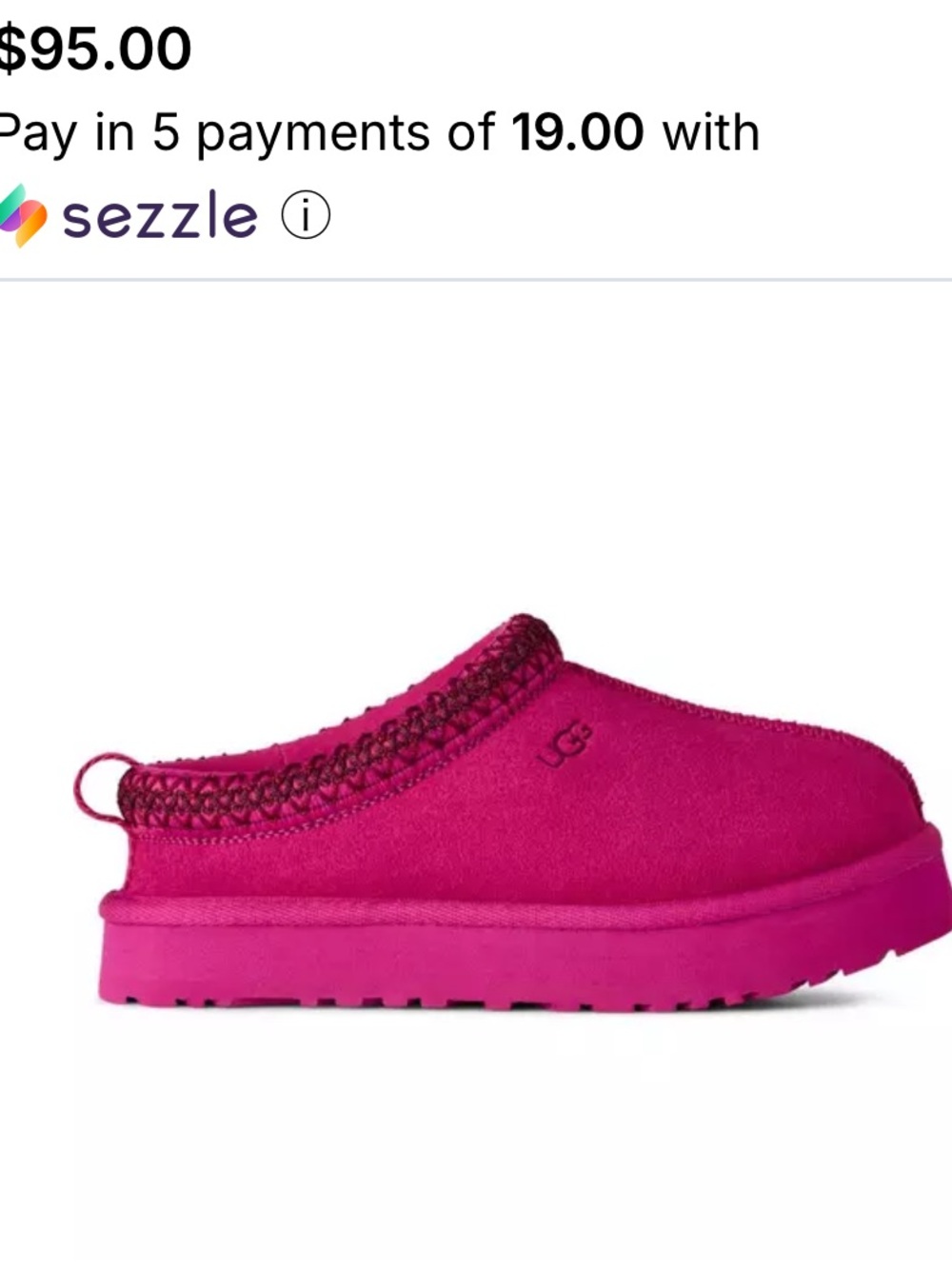 UGG Kids Hot Pink Slip-On Clog